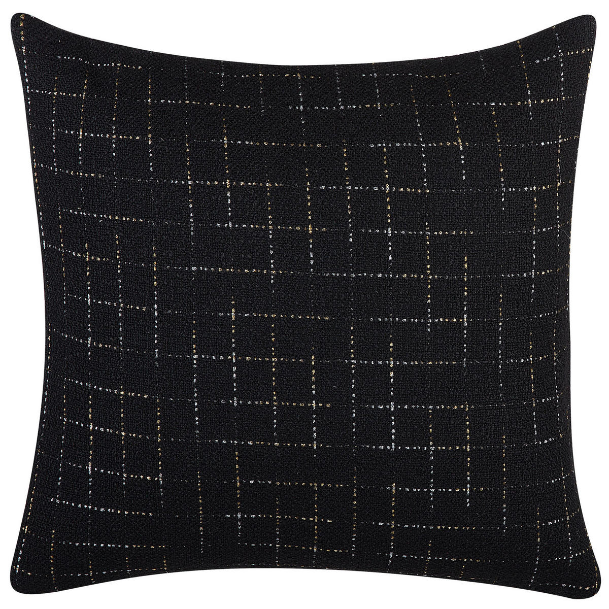 DEKOKISSEN 2er-Set Schwarz 45/45 cm Bellflower - Schwarz, Textil (45/45cm) - Beliani