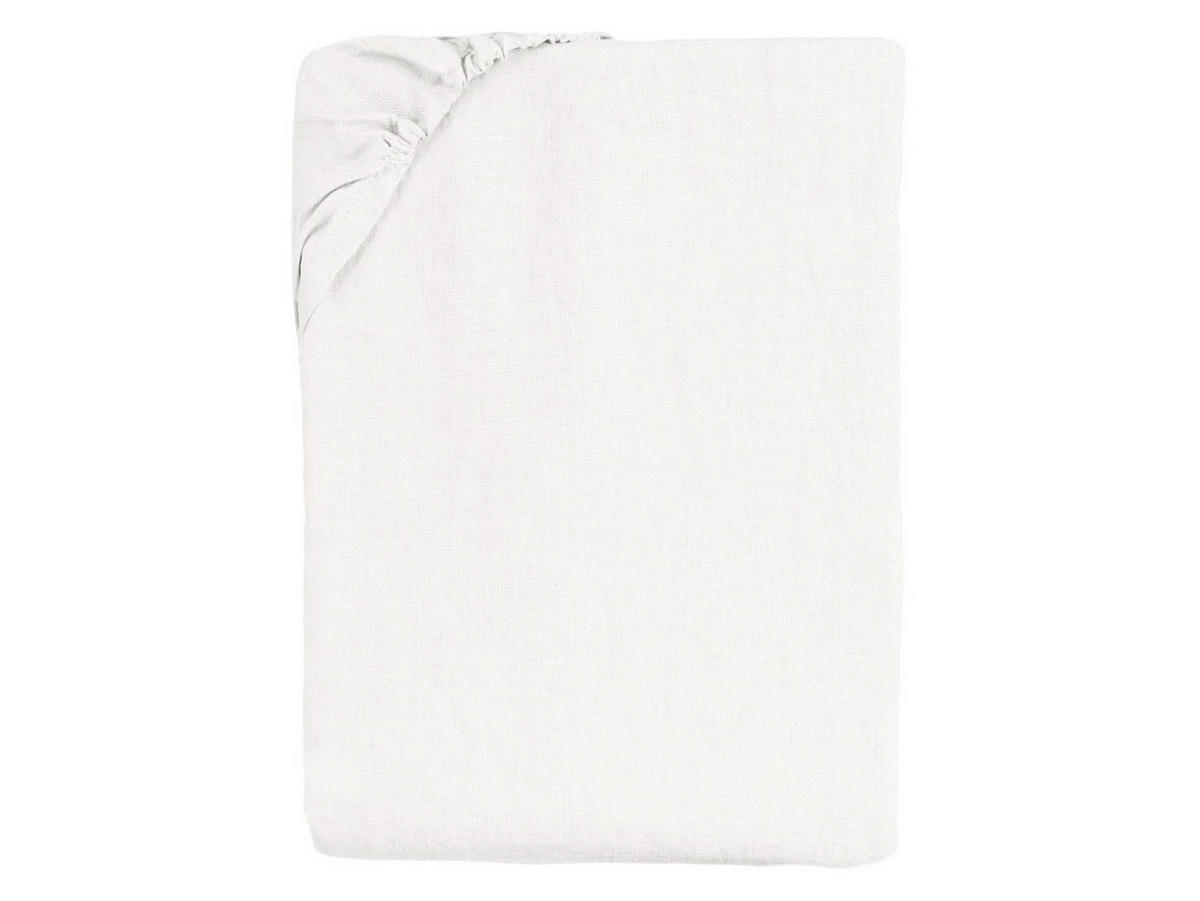 SPANNBETTTUCH reines Leinen stonewash-weiß 90/200 cm - Weiß, Naturmaterialien (90/200cm) - beties Heimtextil