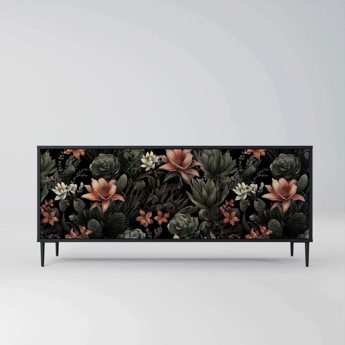 SIDEBOARD SECRET VERDURE, Eicheneffekt, 164,5x42x77,5 cm, 3 Türen - Eichefarben/Buchefarben, Holzwerkstoff/Buchenholz (164.5/77.5/42cm) - SpaceRebels