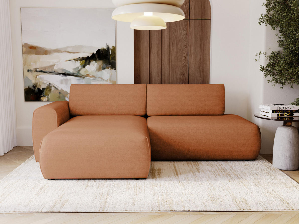 ECKSOFA Mila - Schwarz/Bronzefarben, Holzwerkstoff/Kunststoff (256/164cm) - MIRJAN24