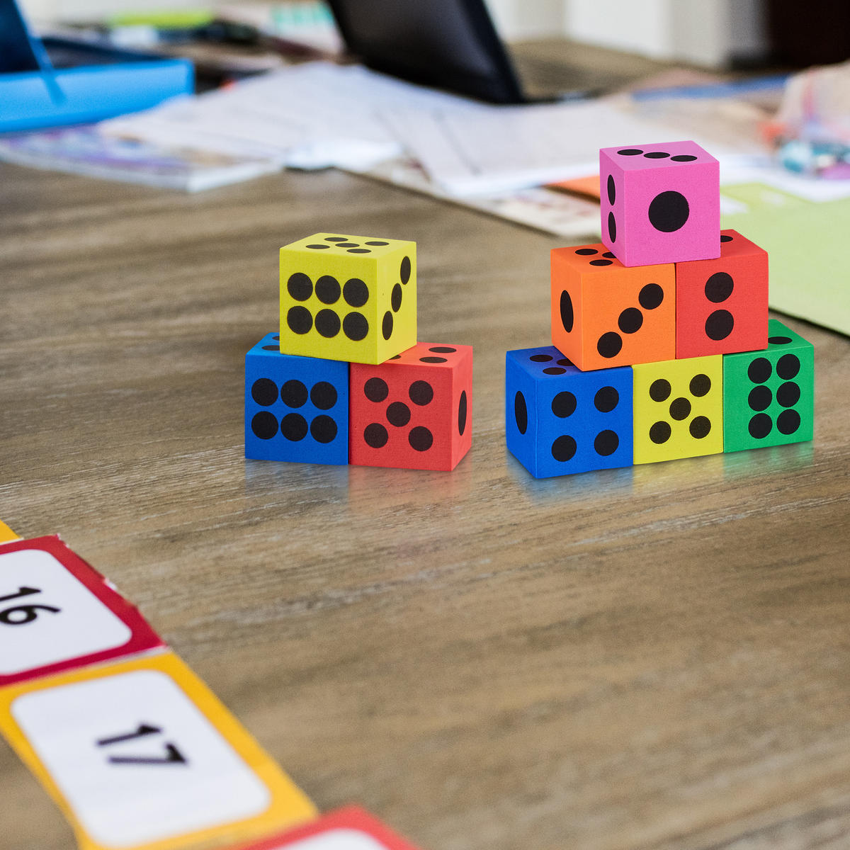 36xFLÜSTERWÜRFEL - Multicolor, Textil (4/4cm) - Relaxdays