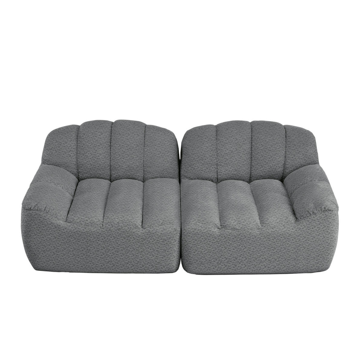 2-SITZER-SOFA aus granuliertem Fleece Grau ohne Montage mit ergonomischer Form und flexiblen Modulen - Grau, Textil (210/79/104cm) - Modfu