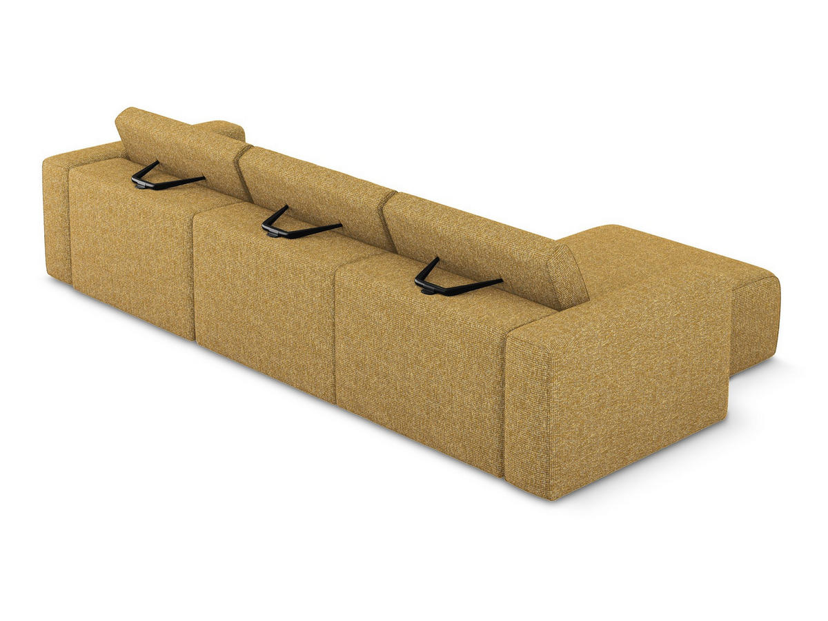 ECKSOFA Links Strukturstoff Stoff Gelb - Currygelb/Gelb, Kunststoff/Textil (167/314cm) - Makamii