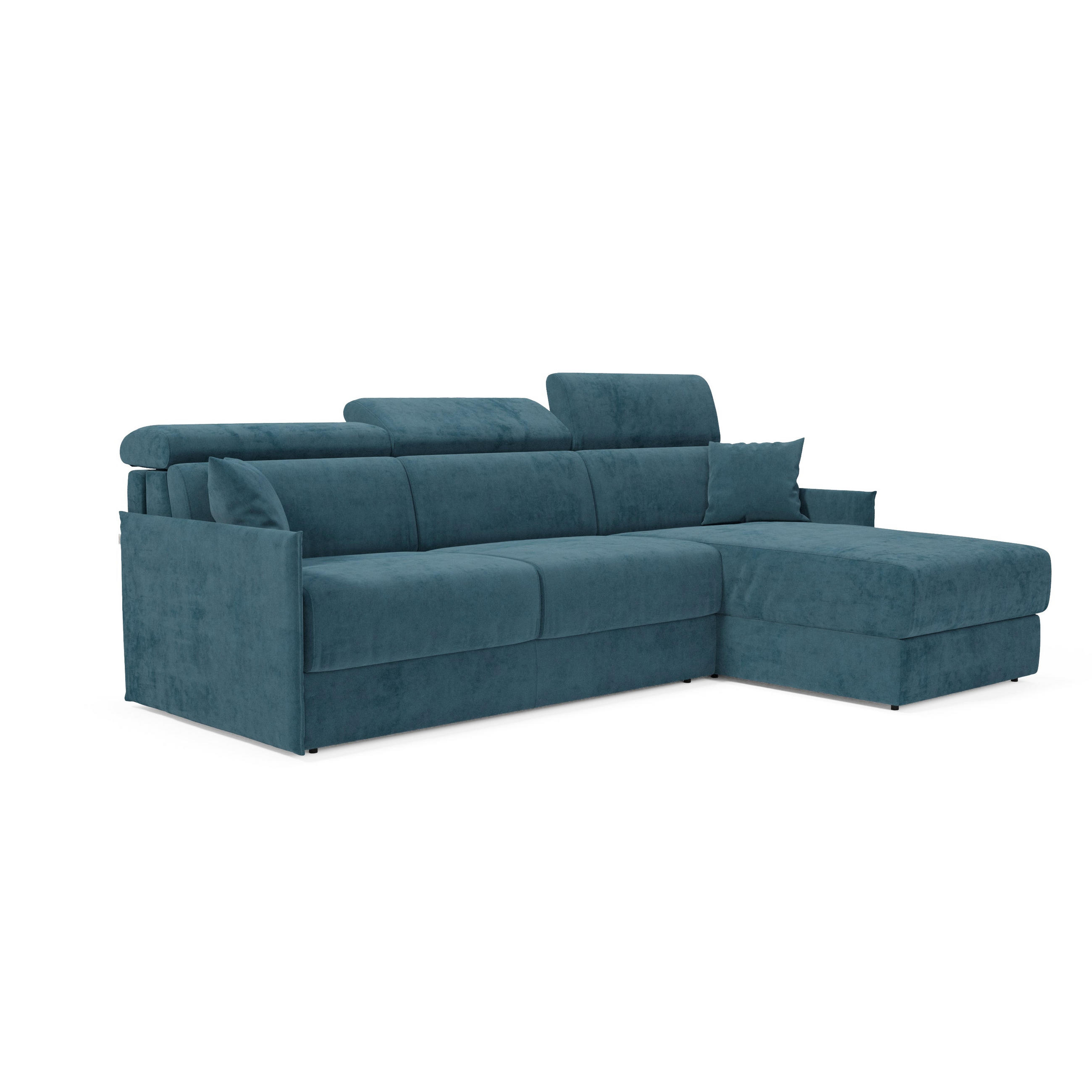 ECKSOFA Miryam - Petrol, Metall (252/98cm) - Divani.store