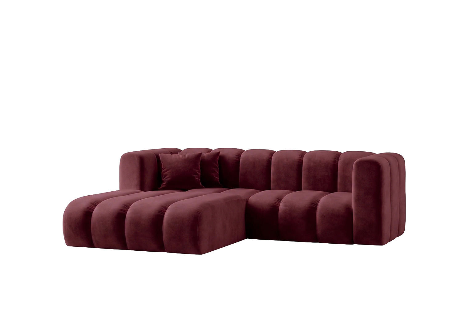 Kaiser Möbel Ecksofa Dunkelrot 227x179 cm