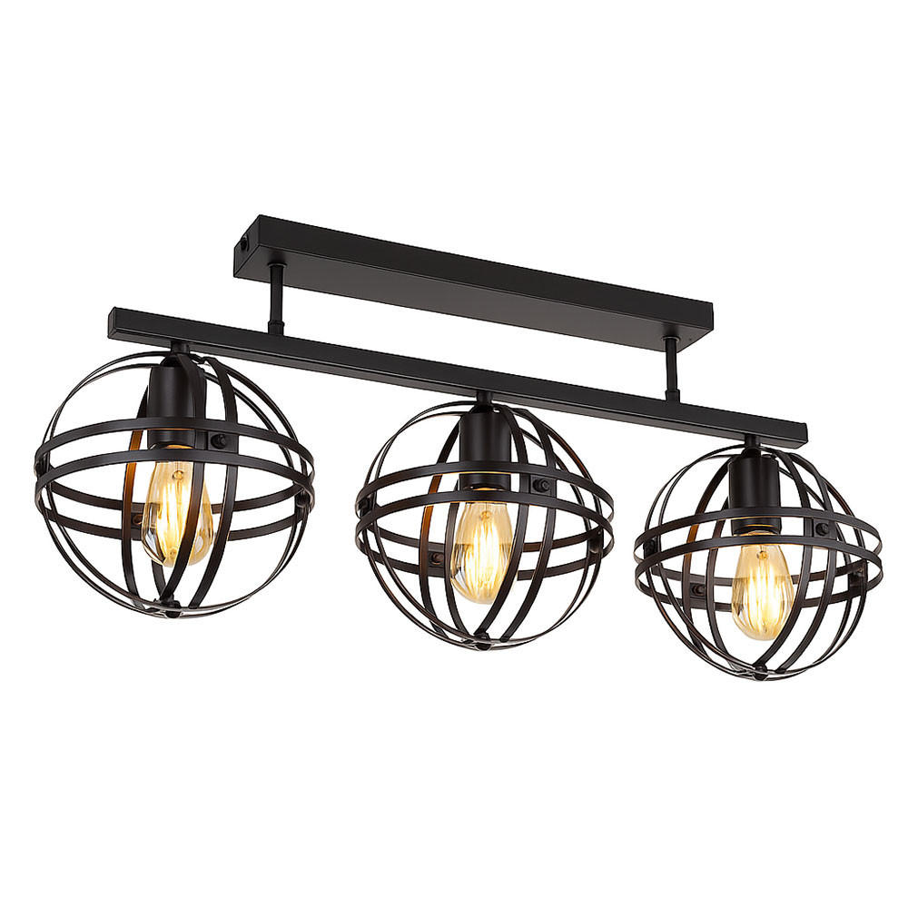 LED DECKENLEUCHTE schwarz Kugel-Form - Schwarz, Metall (70/20/32cm) - Globo Lighting