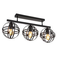 LED DECKENLEUCHTE schwarz Kugel-Form - Schwarz, Metall (70/20/32cm) - Globo Lighting