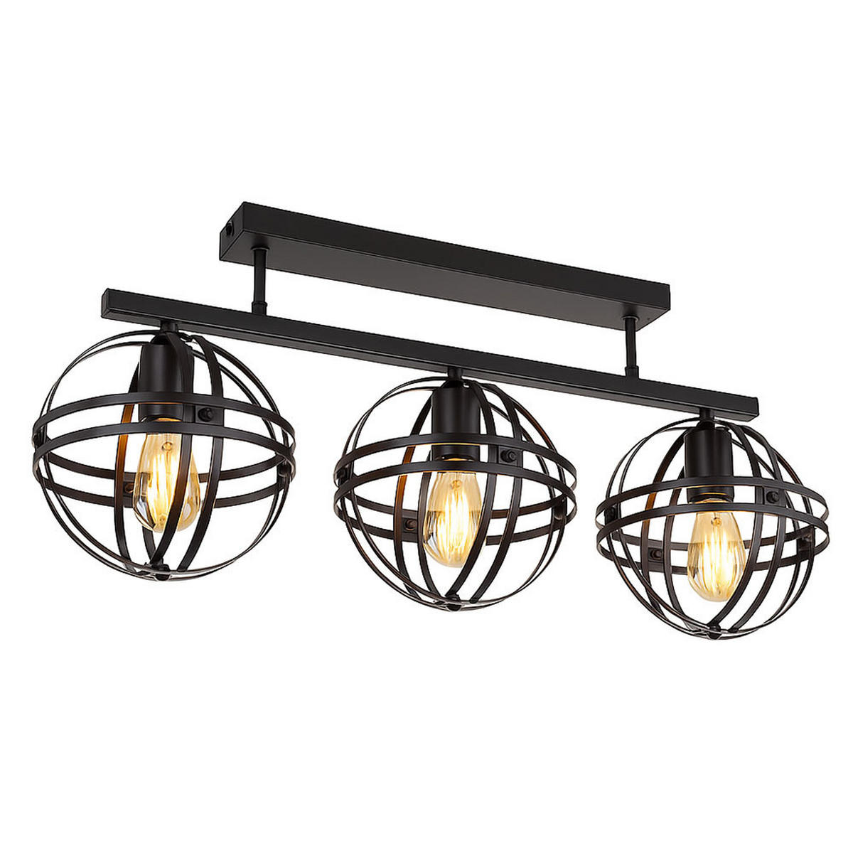 LED DECKENLEUCHTE schwarz Kugel-Form - Schwarz, Metall (70/20/32cm) - Globo Lighting