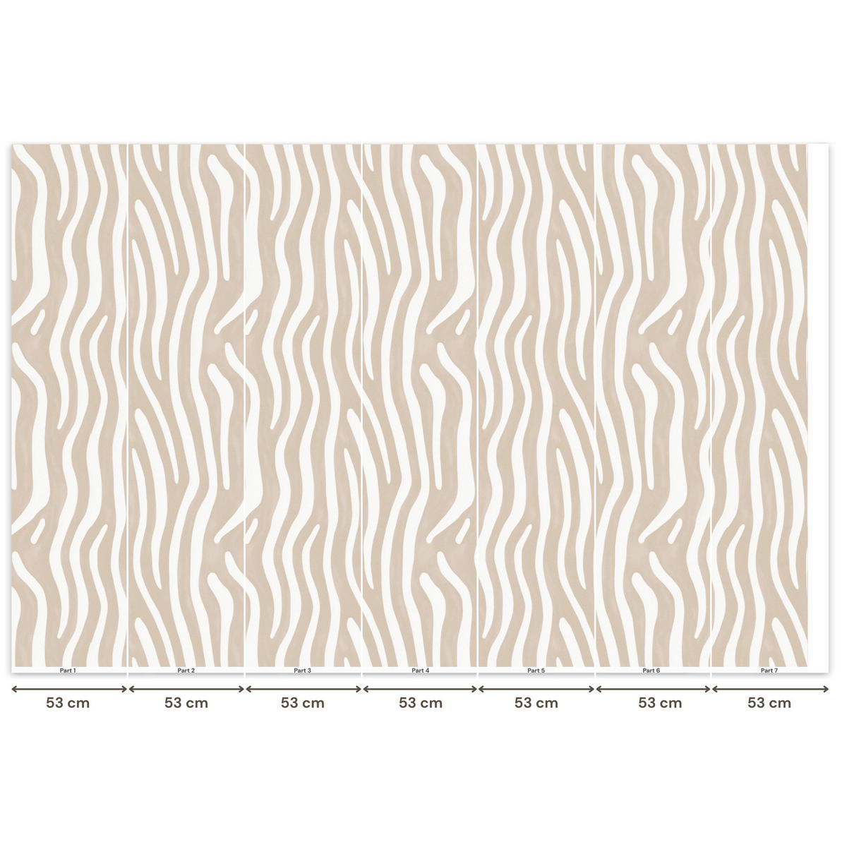 TAPETE - Abstrakt - Zebra - Beige - 350x240 cm - Beige, Papier (350/240cm) - OnlyWow