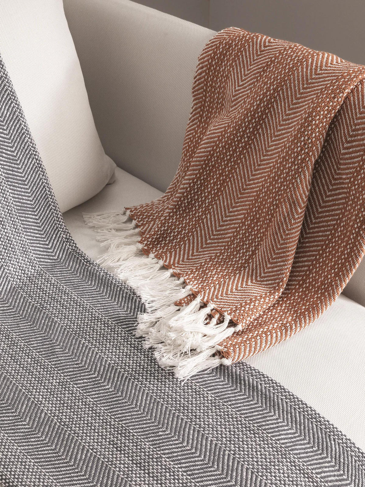 BAUMWOLLDECKE Alisea Braun 125x150 cm - Braun, Textil (125/150cm) - benuta Nest