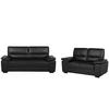 5-SITZER SOFA SET Kunstleder Schwarz Vogar - Schwarz, Kunststoff (195/90/74cm) - Beliani