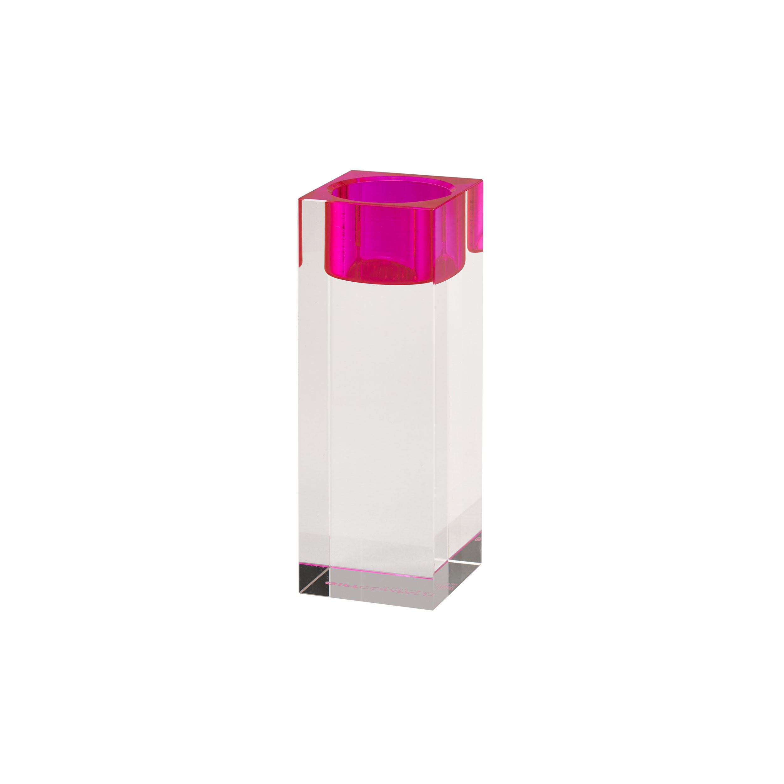 TEELICHTHALTER Sari L, Kristallglas, Pink / Transparent, H 13.6 cm - Rosa, Glas (8.1cm) - Gift Company