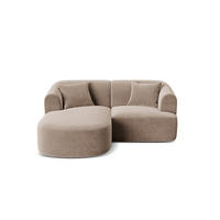 MODULARES-ECKSOFA links Campi aus Samt dunkelbeige 3 Sitzplätze - Mokka, Textil (156/180cm) - Cosmopolitan Design