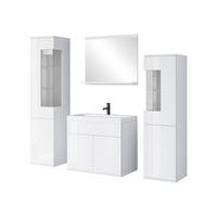BADMÖBEL-SET Nairobi - Weiß Hochglanz/Weiß, Holzwerkstoff (31/133/31cm) - MIRJAN24