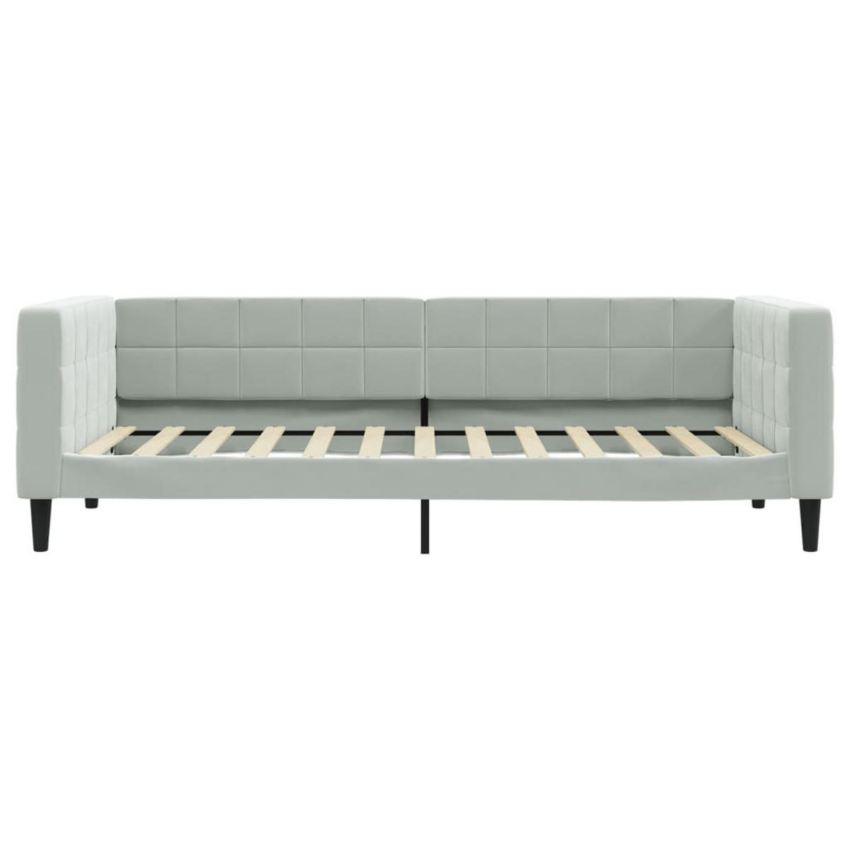 TAGESBETT Hellgrau 100/200 Cm Samt - Grau, Textil (100/200cm) - vidaXL