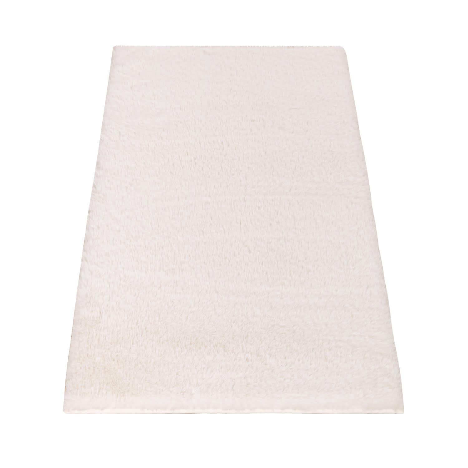 TEPPICH Hochflor Badezimmer waschmaschinenwaschbar Unifarben schmutzabweisend Creme Rechteckig 60x100 - Creme, Textil (100/60cm) - KADIMA DESIGN