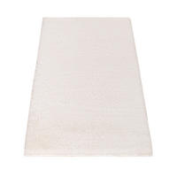 TEPPICH Hochflor Badezimmer waschmaschinenwaschbar Unifarben schmutzabweisend Creme Rechteckig 60x100 - Creme, Textil (100/60cm) - KADIMA DESIGN