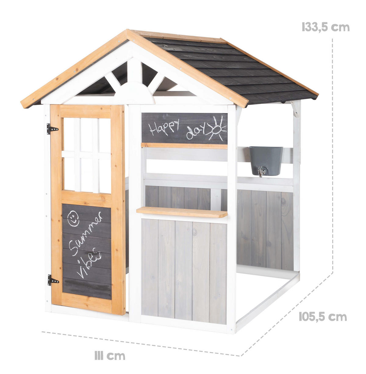 SPIELHAUS mit Tischset und BBQ Küche - Multicolor, Holz (146/133.5/105.5cm) - Roba