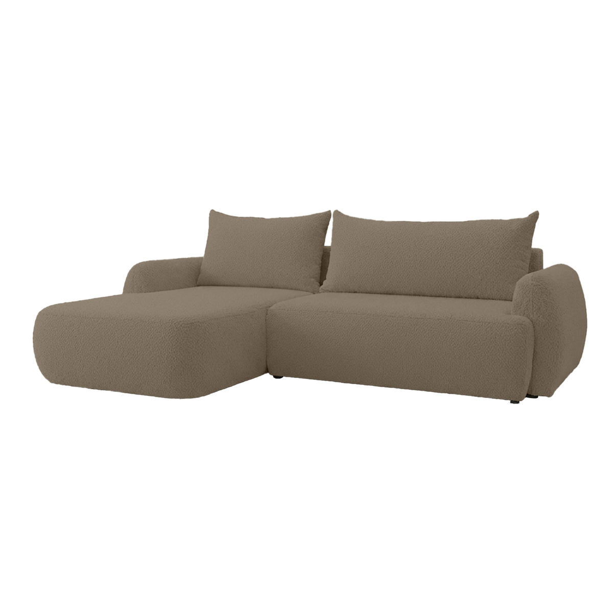 ECKSOFA MUNDUK II mit Schlaffunktion, Taupe - Taupe, Textil (260/184cm) - Fedve