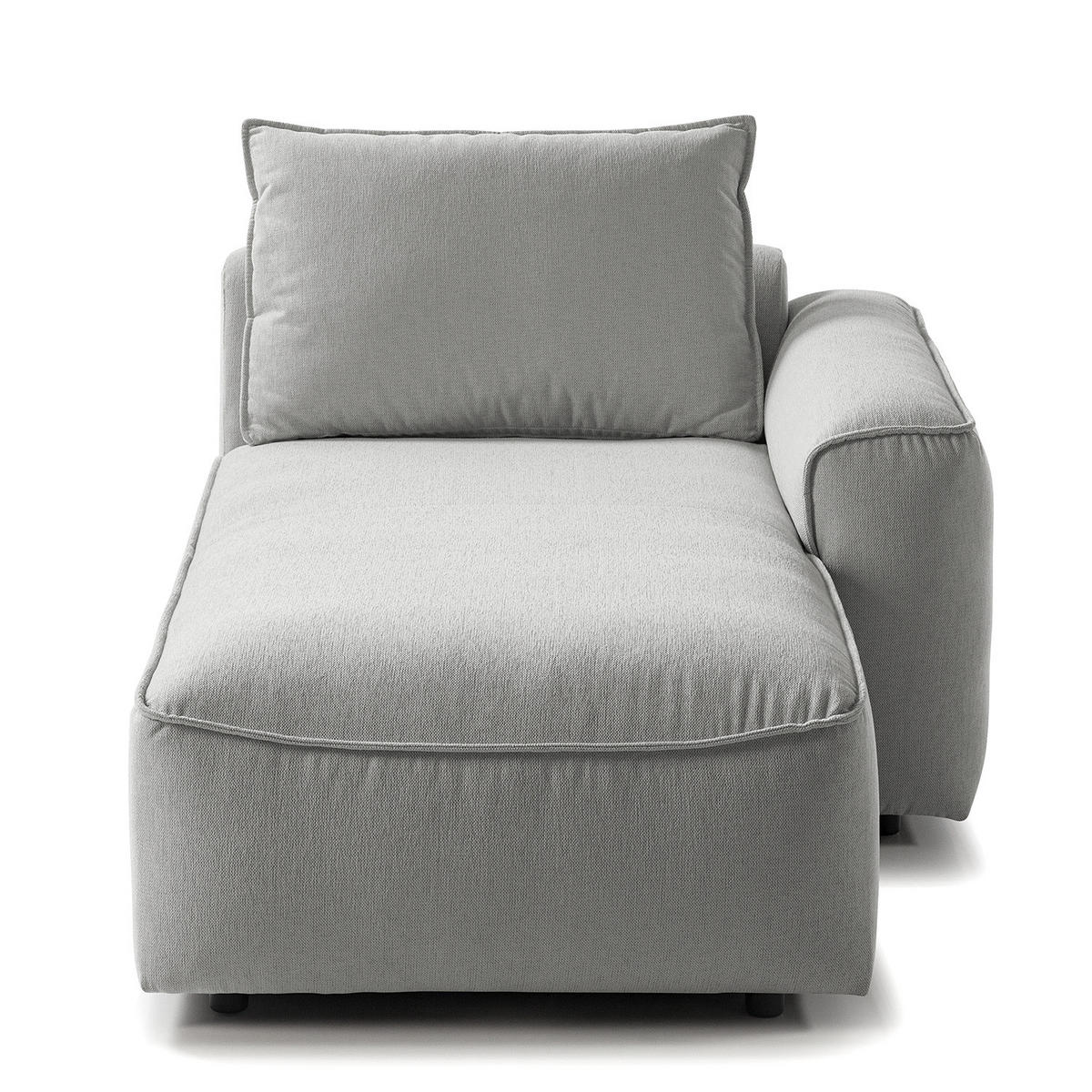 MODULLONGCHAIR - Hellgrau, Holz/Textil (170/82/105cm) - home24
