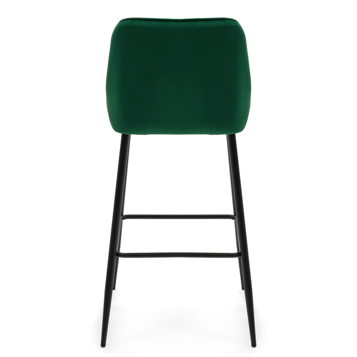 BARHOCKER PASSO gepolstert mit Steppung - grün - Samt Velours - Schwarz/Grün, Metall (50/102/55cm) - NEW HOME