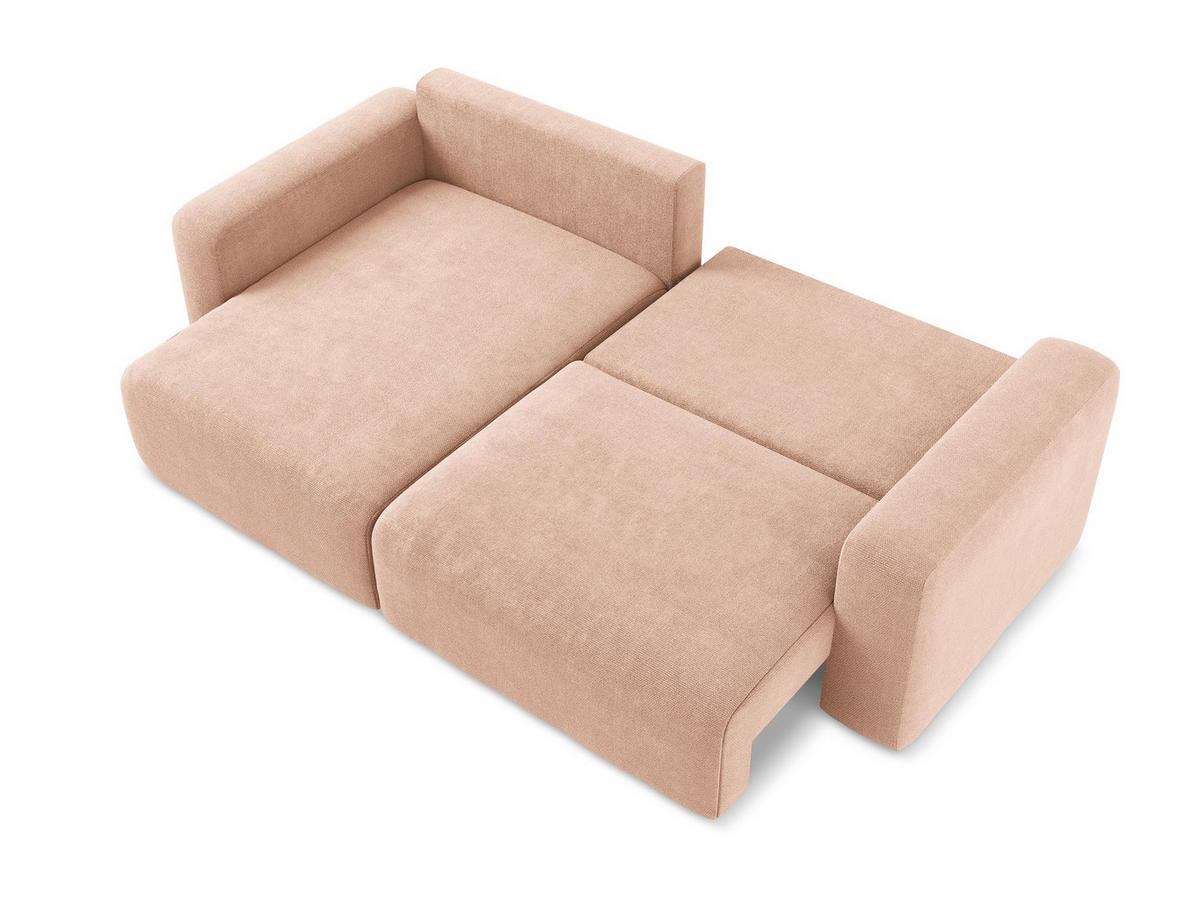 ECKSOFA mit Schlaffunktion links Chenille Stoff Pink - Pink/Koralle, Kunststoff/Textil (149/244cm) - Makamii
