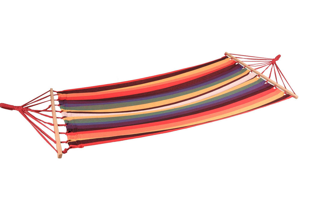 HÄNGEMATTE Trier Rot Pappelholz Relaxmatte zum Hängen - Rot, Holz (100/20/280cm) - DELUKE