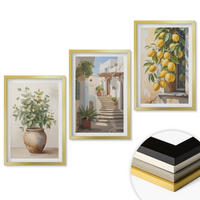 WANDBILDER 3er Set - 40x60 cm Goldrahmen - Zitronenblumen im Topf, Straßen - Goldfarben, Kunststoff (40/60cm) - ArtPrintCave