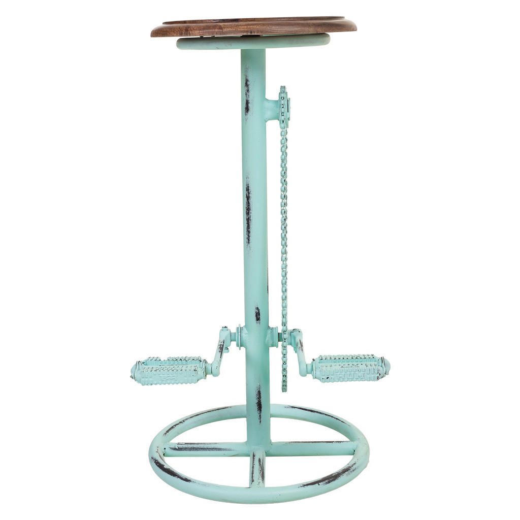 Thumbnail - Wanderlust Hocker, Blau, Holz, 40x73x40 cm, Esszimmer, Barmöbel, Barhocker