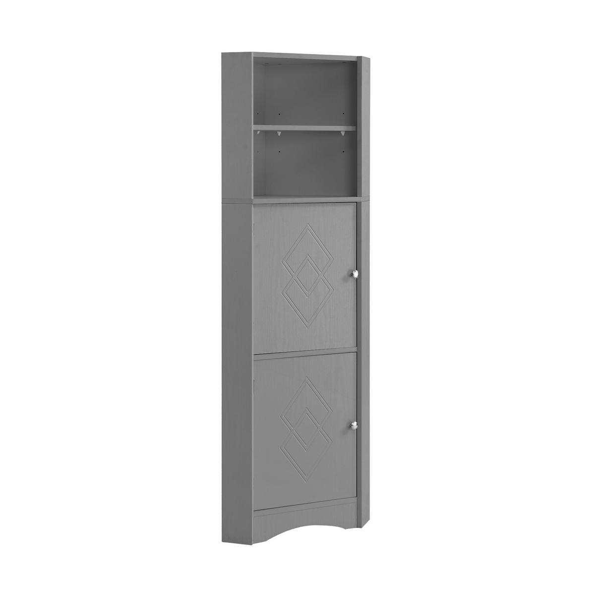 HOCHSCHRANK 36,5/36,5/155 cm aus Holzwerkstoff mit verstellbarem Einlegeboden Grau - Grau, Holzwerkstoff (36.5/155/36.5cm) - Modenvie