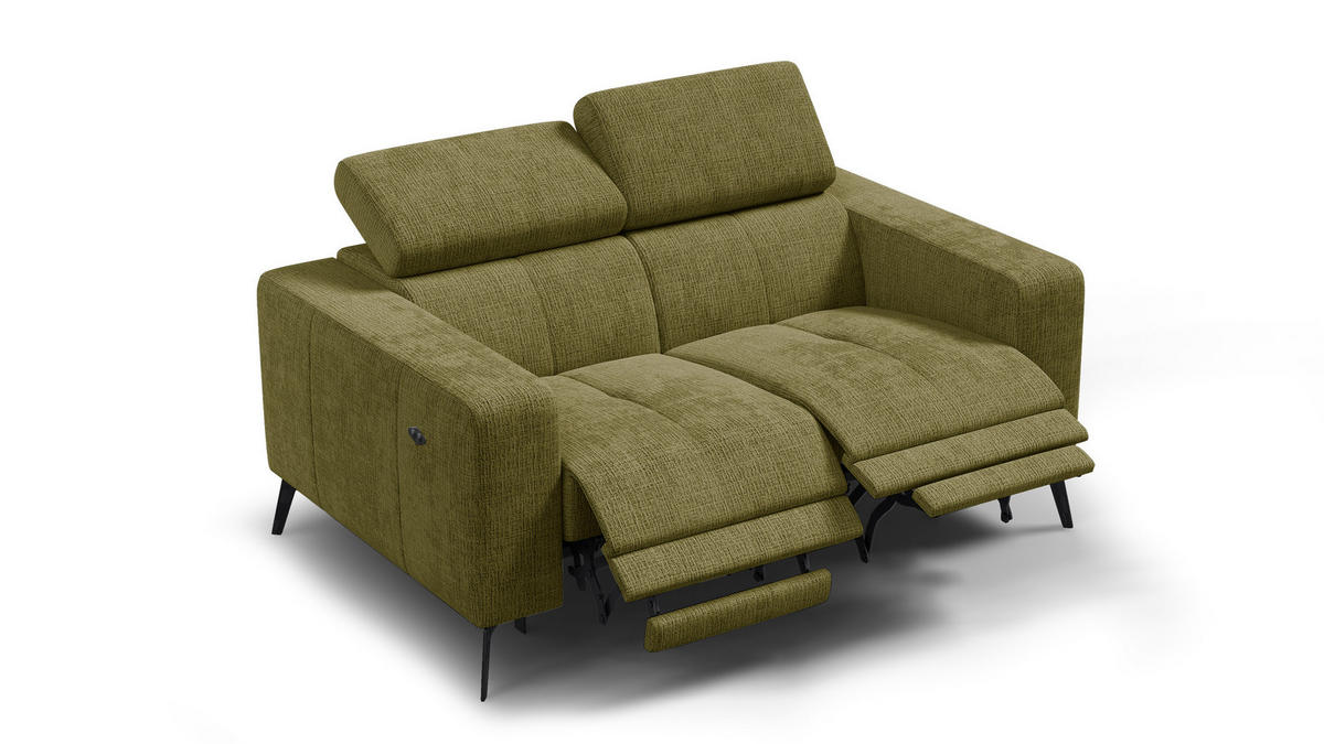 RELAXSOFA MORELLO 2-Sitzer, olive, 2 x Relax Zero Gravity - Olivgrün, Holz/Textil (164/82/103cm) - Courtois Laville