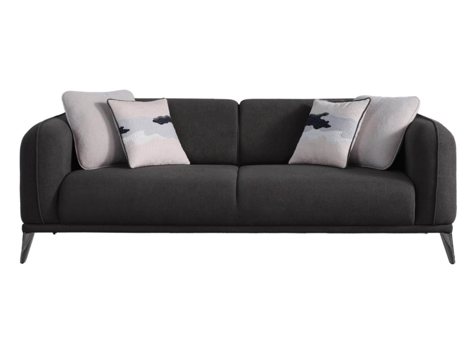 3-SITZER Sofa LUMINA, Anthrazit - Anthrazit, Leder/Kunststoff (230/82/93cm)