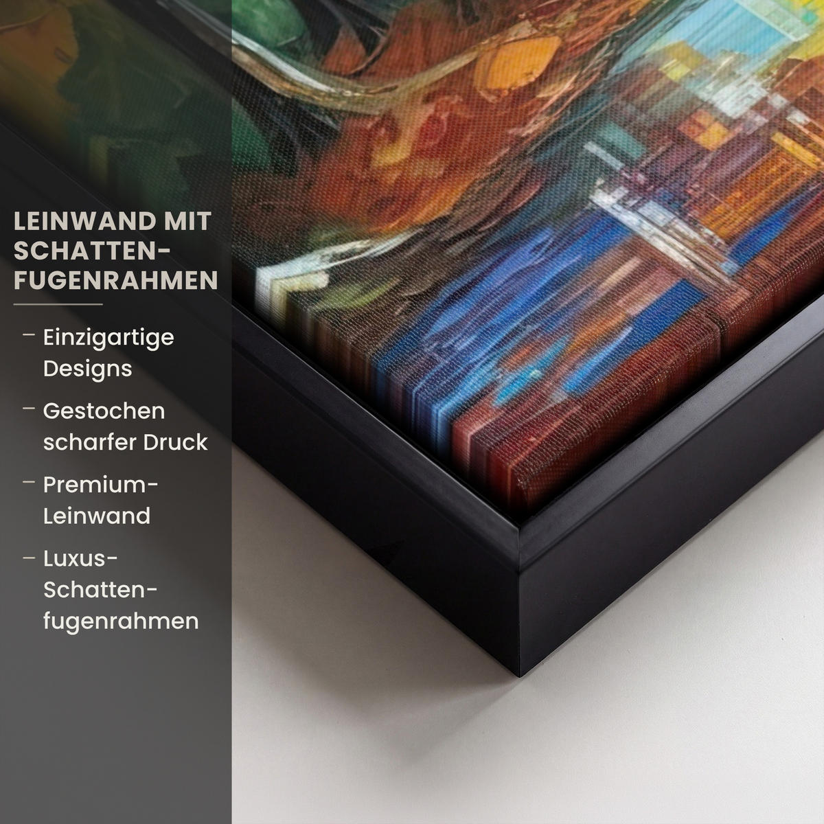 LEINWAND Bilder mit Rahmen - Landschaft - Wald - Farben - Natur - 70x100 - Multicolor, Textil (70/100cm) - MuchoWow