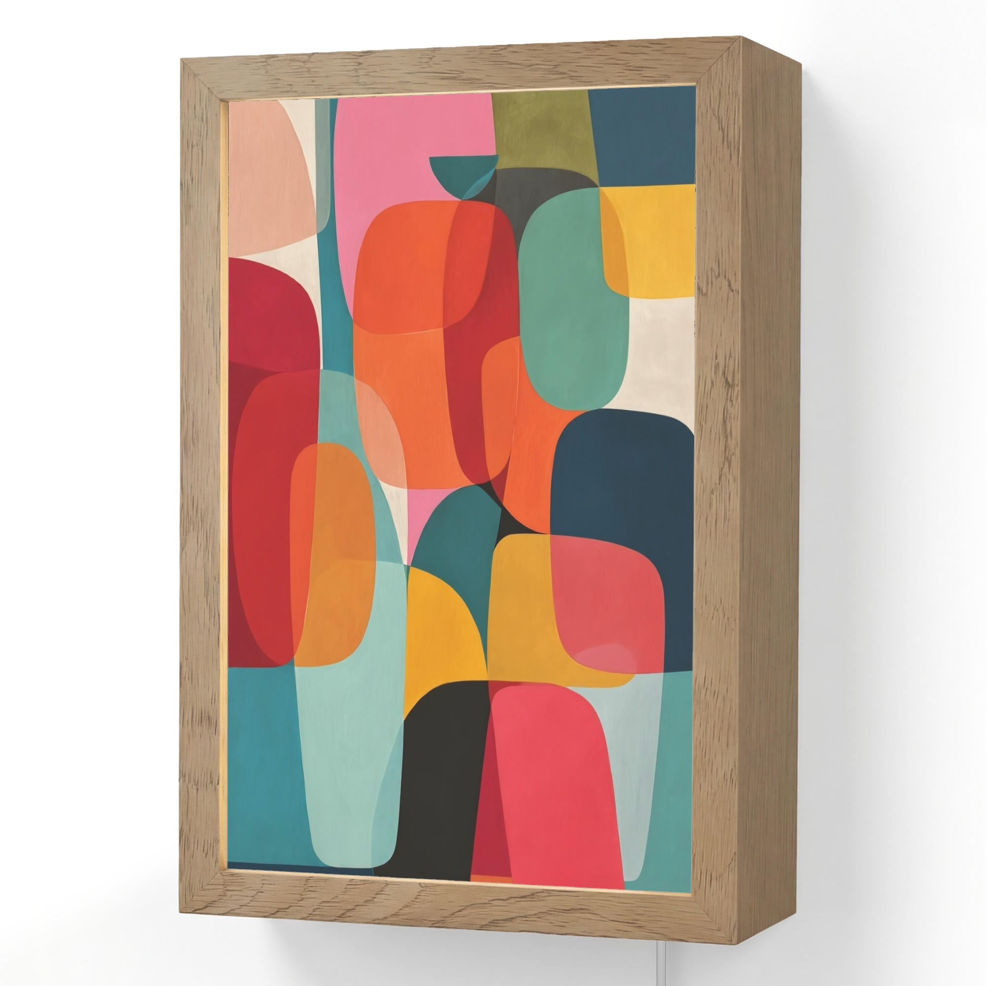 OnlyWow NÁSTĚNNÁ LAMPA Tvary - barevné - abstraktní - letadla 20x30 cm