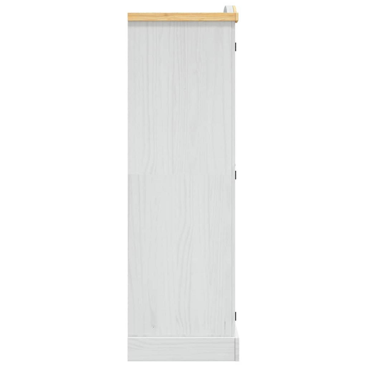 KLEIDERSCHRANK Mexiko-Stil Kiefernholz 2 Türen Weiß - Weiß, Holz (101/170/52cm) - vidaXL