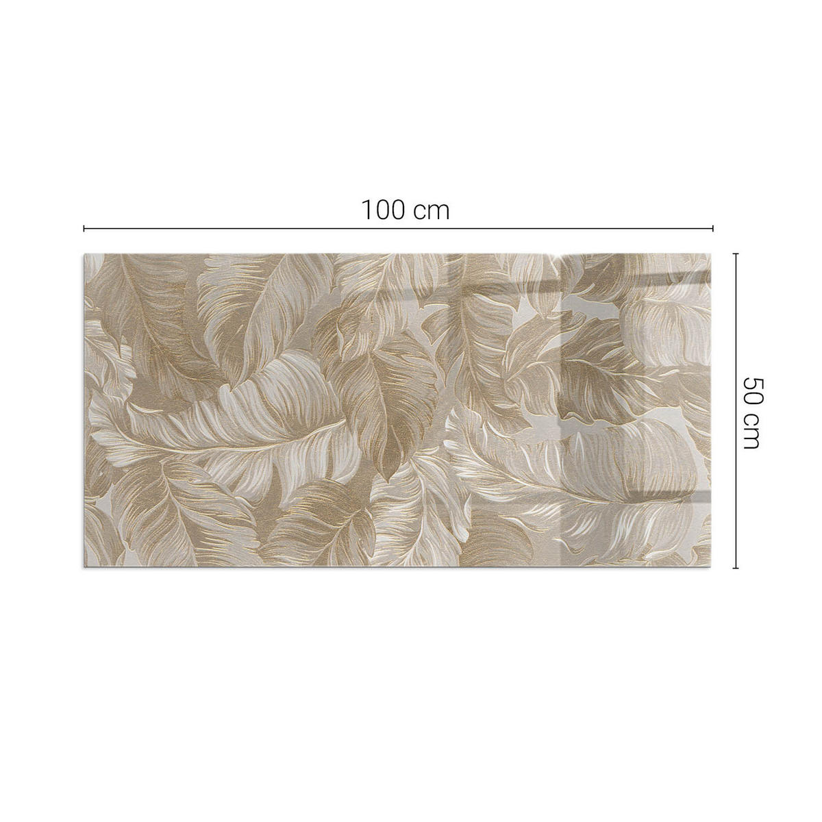 GLASPLATTE für Kamin 100x50 cm Beige - Beige, Glas (100/50/0.4cm) - ArtPrintCave