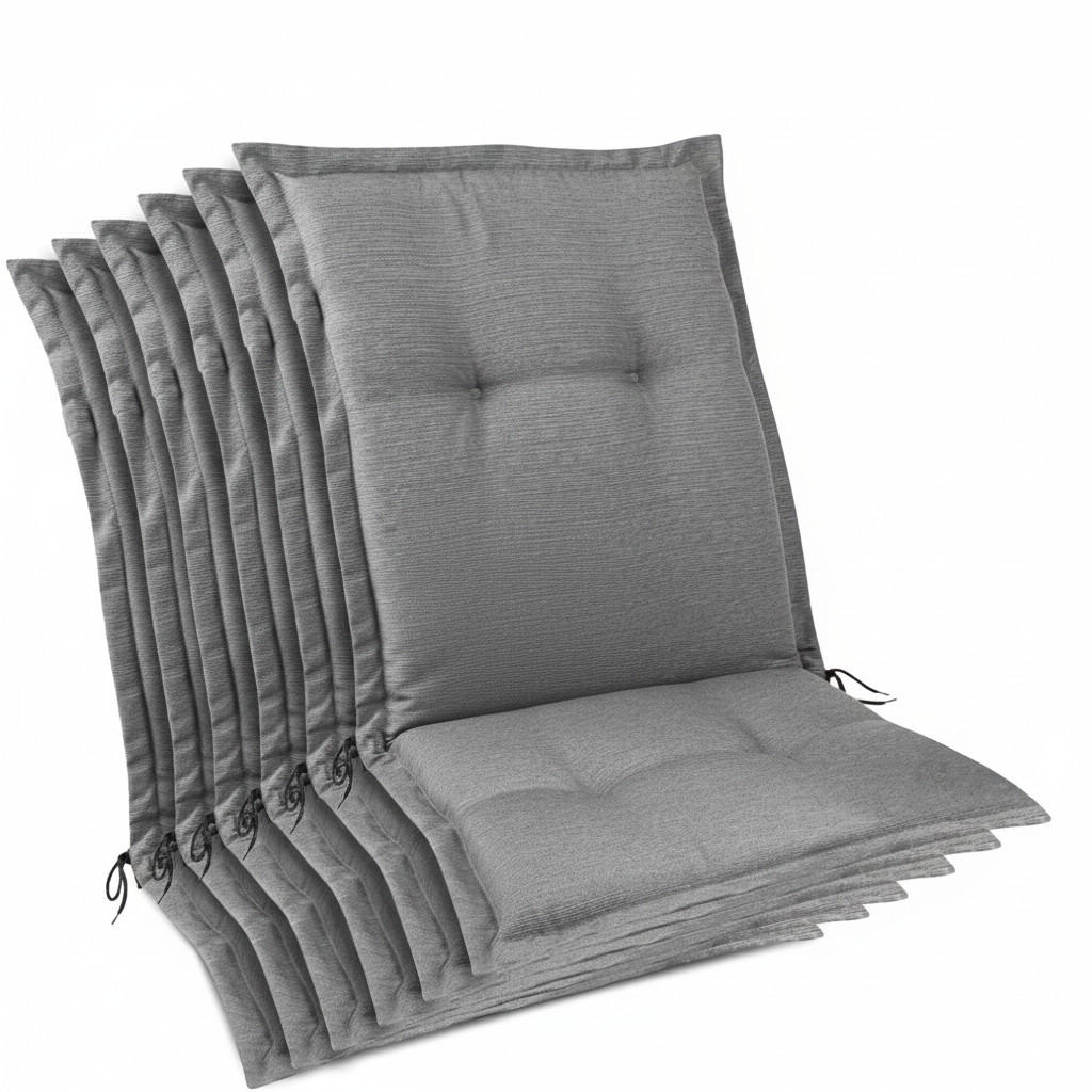 NIEDERLEHNERAUFLAGE Highlux HL 105x50x7cm Hellgrau (6tlg) - Hellgrau, Textil (50/7/105cm) - Beautissu 