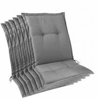 NIEDERLEHNERAUFLAGE Highlux HL 105x50x7cm Hellgrau (6tlg) - Hellgrau, Textil (50/7/105cm) - Beautissu 