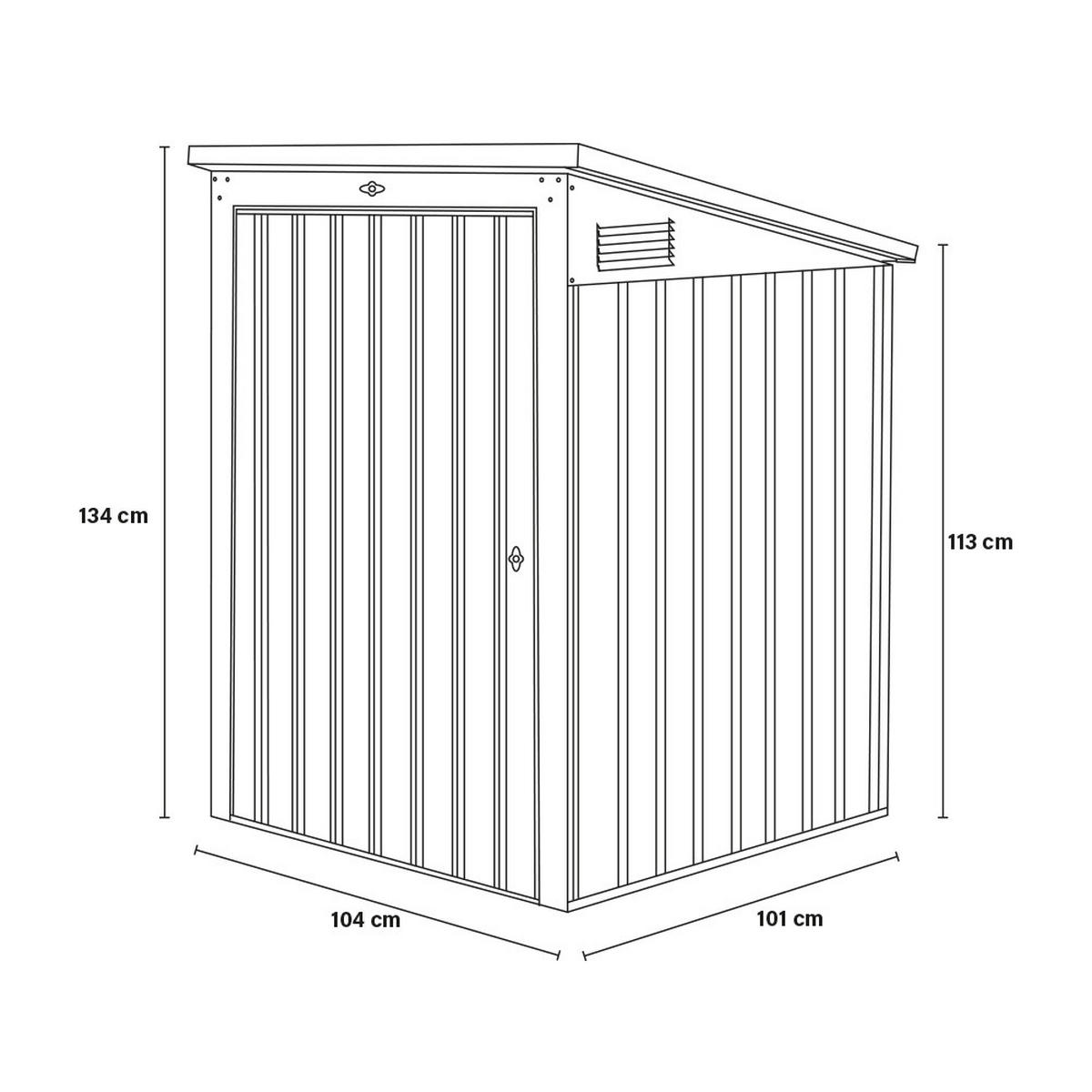 MÜLLTONNENBOX BASURA - Größe: 1x 240L - Anthrazit, Metall (101/134/104cm) - Home Deluxe