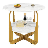ESSTISCH 80/80/76 cm in Gold mit MDF-Marmoroptik und Ablage - Goldfarben, Holzwerkstoff (80/80/76cm) - Flora Grace
