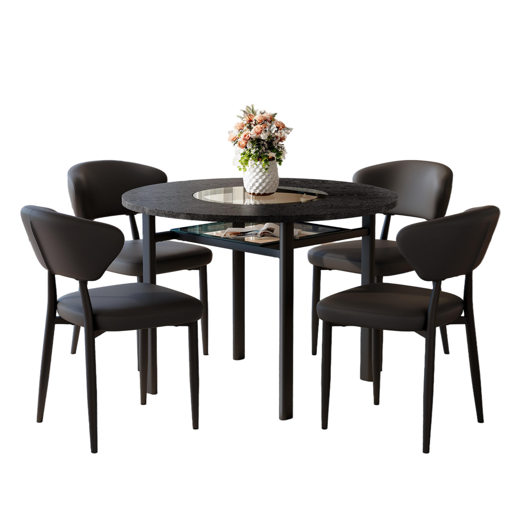 ComfortXL Essgruppe Schwarz 100x76x100 cm
