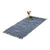 FLICKENTEPPICH - Blau, Leder/Textil (140/70cm) - Relaxdays