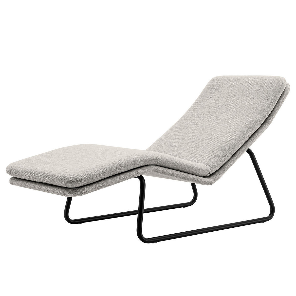 RELAXLIEGE - Webstoff - Hellgrau/Schwarz, Textil/Metall (70/88/168cm) - home24