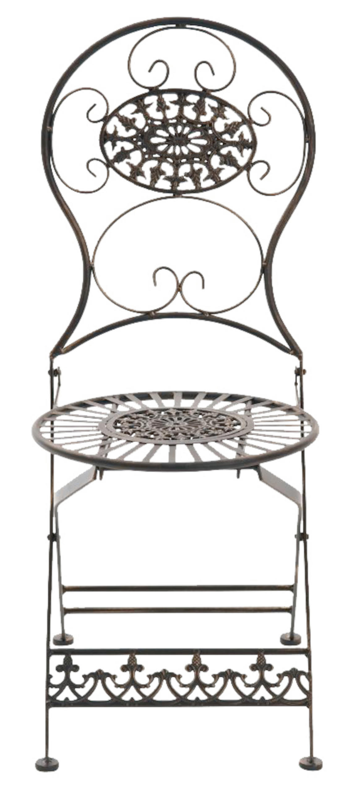 GARTENKLAPPSTUHL 2er Set Metall bronze - Bronzefarben, Metall (43/91.5/50cm) - CLP