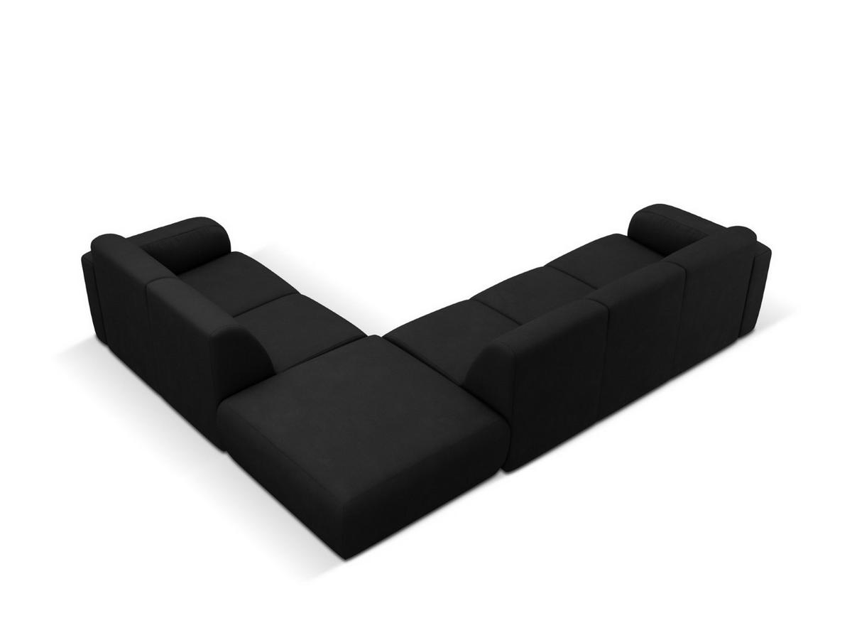 ECKSOFA rechts Molino aus strukturiertem Stoff schwarz 6 Sitzplätze - Schwarz, Textil (250/315cm) - Micadoni