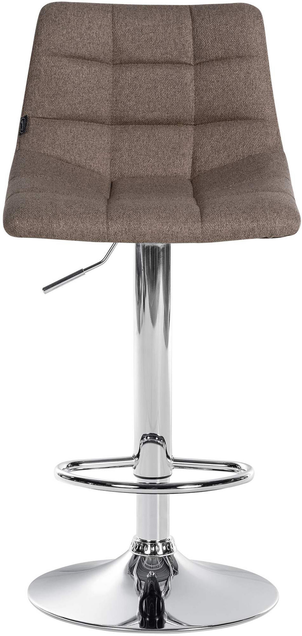 BARHOCKER 2er Set James Stoff chrom taupe - Chromfarben/Grau, Textil/Metall (43/108.5/46.5cm) - TPFLiving