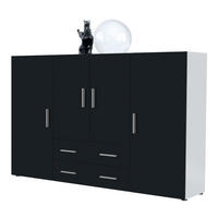 HIGHBOARD Nora Front in Schwarz matt - Schwarz, Holzwerkstoff (166/106/35cm) - Vladon