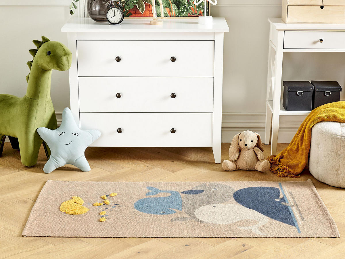 KINDERTEPPICH-SEAI 150/80 cm - Beige, Textil (80/150cm) - Beliani