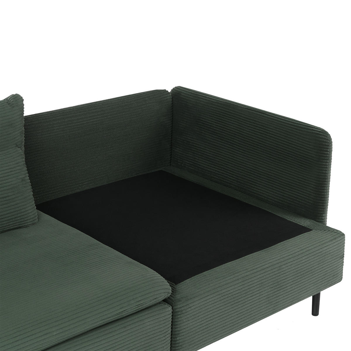 MODULÁRNÍ POHOVKA 2-místná Tmavě zelená Manšestr Egeris - zelená barva, textil (172/80/94cm) - Beliani