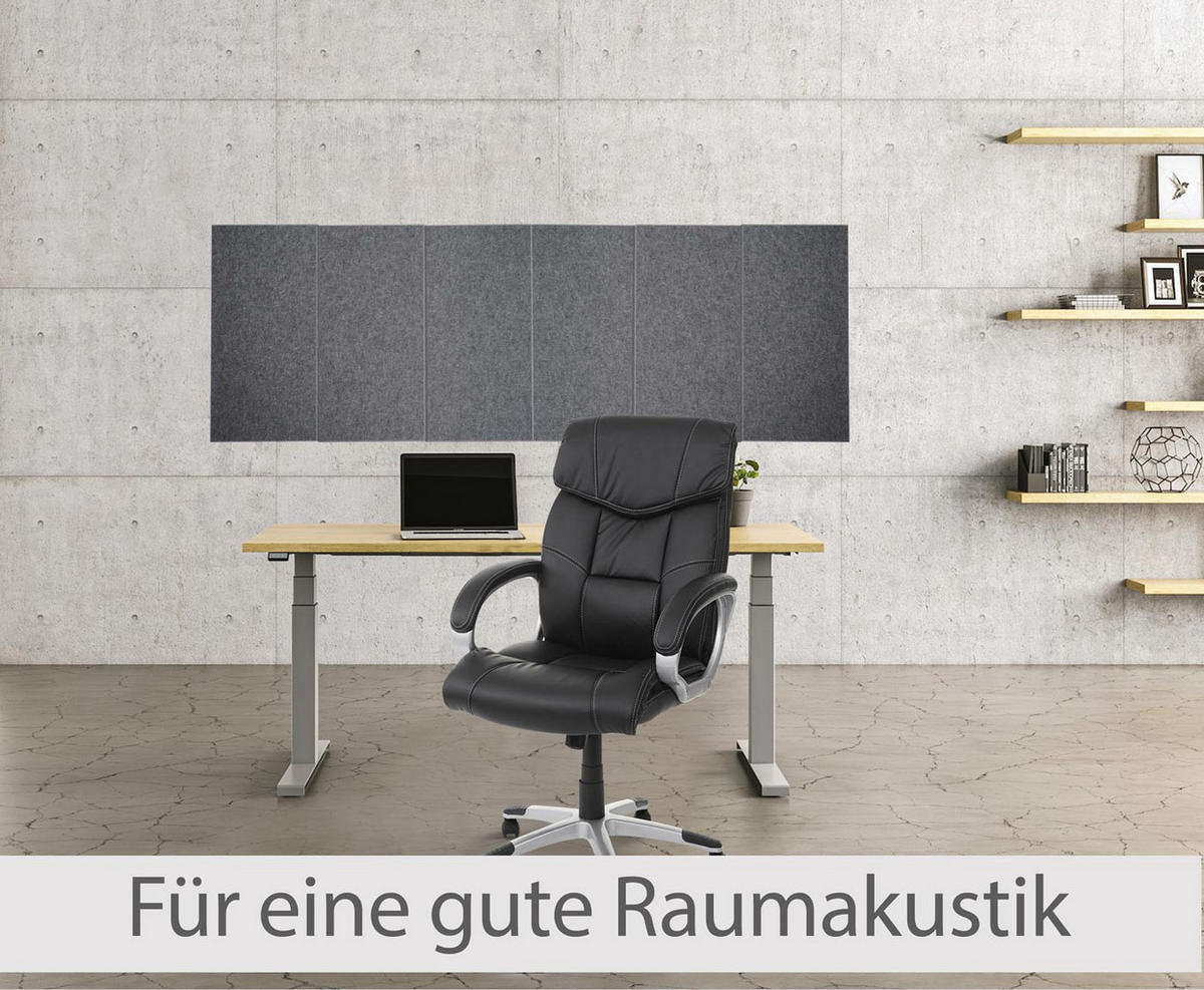 AKUSTICKÝ STENOVÝ PANEL, sivý, kompletná sada - sivá, textil (30/60/1cm) - MCW